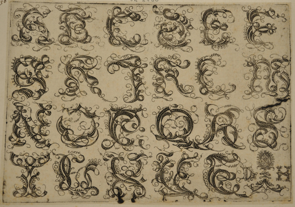 Hopfer Daniel - Alfabeto maiuscolo a cartigli